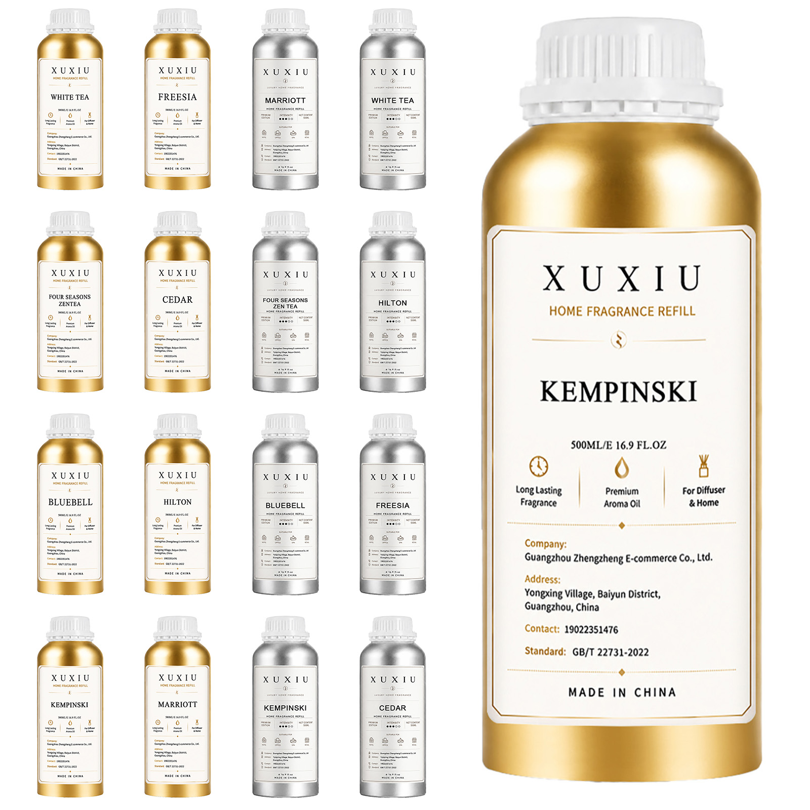 Home Fragrance Refill - 500ML Long‑Lasting Fire‑Free Oil‑Based Essential Oil,