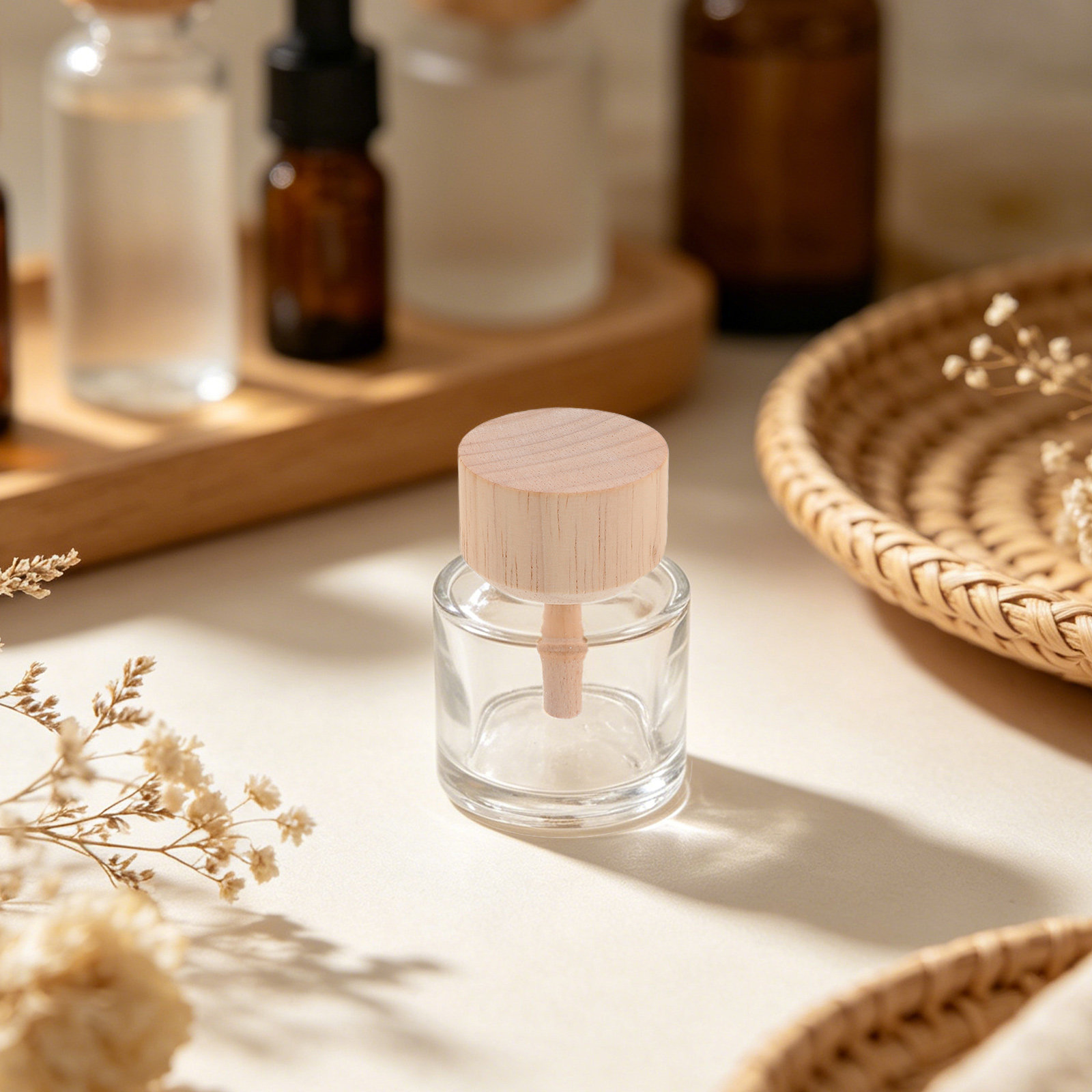 Home Fragrance Refill - 2Pcs Clear Glass Reed Diffuser Bottles